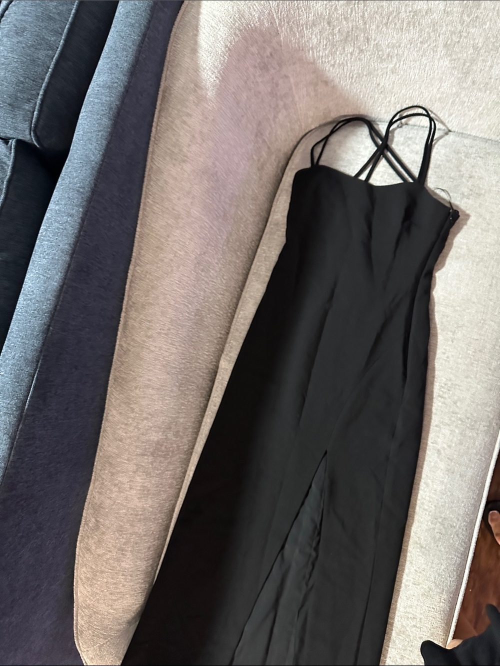 Likely Black Maxi Slip Dress with Double Straps